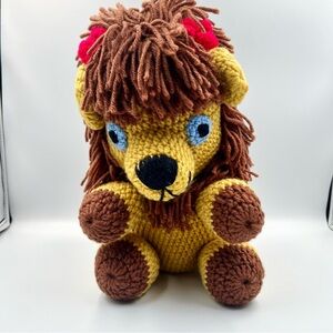 Handmade Crochet Lion Plush Toy Amigurumi Stuffed Animal Safari Nursery Toy
